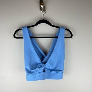 Fabletic's Sky Blue Oasis Twist Front Sports Bra size 1X
